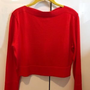 Uniqlo U Lemaire Boat Neck Cropped Sweater RED XS